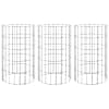vidaXL ringikujulised gabioon taimelavad 3tk tsingitud teras &Oslash;30x50 cm