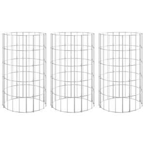 vidaXL ringikujulised gabioon taimelavad 3tk tsingitud teras &Oslash;30x50 cm
