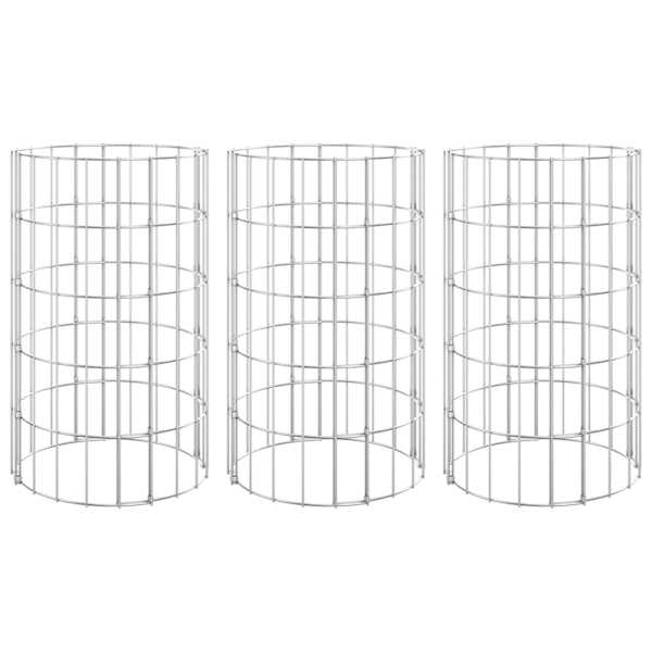 vidaXL ringikujulised gabioon taimelavad 3tk tsingitud teras &Oslash;30x50 cm
