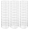 vidaXL ringikujulised gabioon taimelavad 3tk tsingitud teras &Oslash;30x100cm
