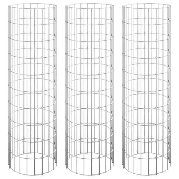 vidaXL ringikujulised gabioon taimelavad 3tk tsingitud teras &Oslash;30x100cm