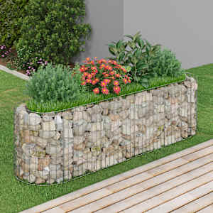 Visoka greda gabion pocinkano železo 190x50x50 cm