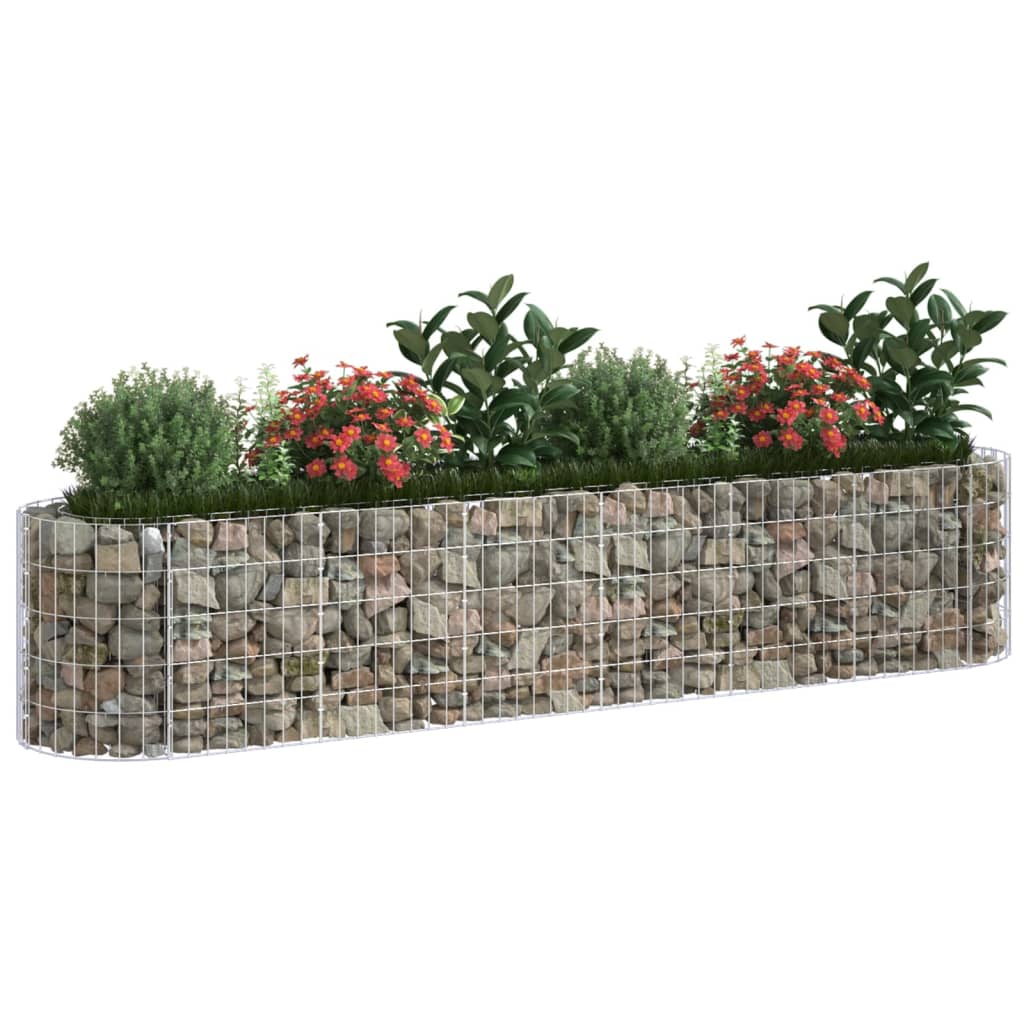 vidaXL Gabion plantenbak verhoogd 260x50x50 cm gegalvaniseerd ijzer afbeelding