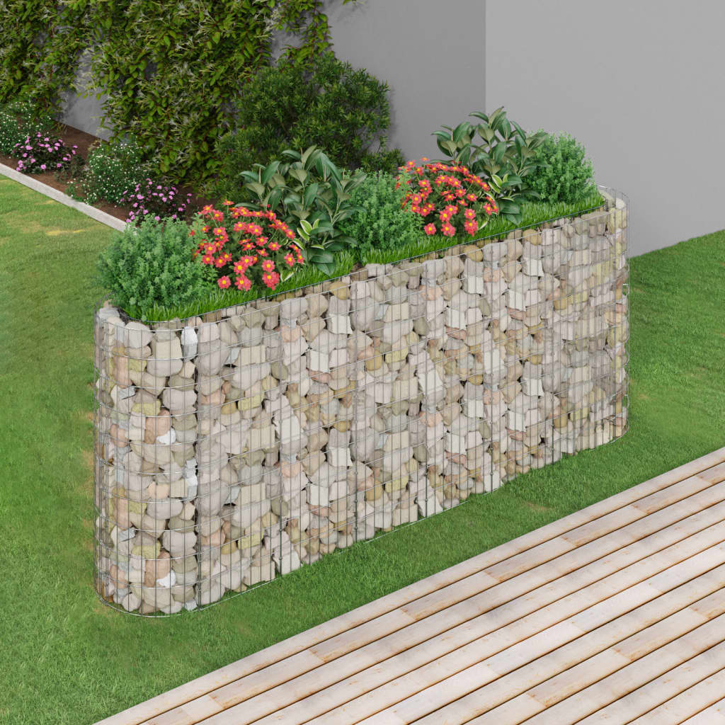  Gabion Raised Bed Galvanised Iron Gabion Basket Flower Bed Multi Sizes vidaXL