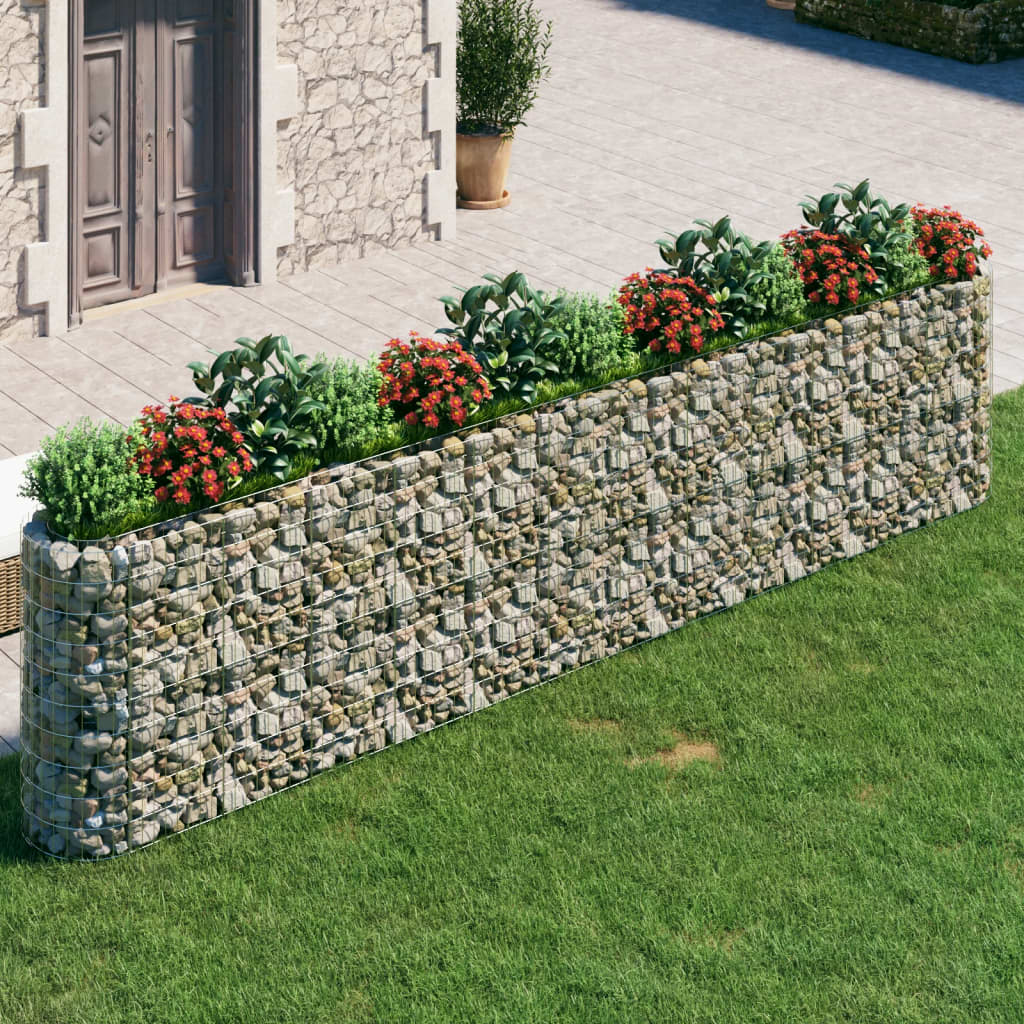 vidaXL Strat înălțat gabion, 470x50x100 cm, fier galvanizat 470x50x100