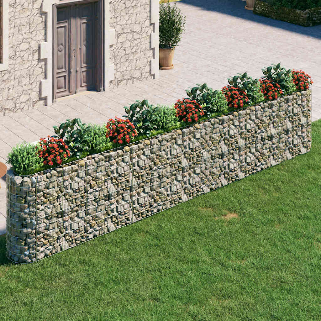 Gabion-højbed 540 × 50 × 100 cm - galvaniseret jern, sølvfarvet