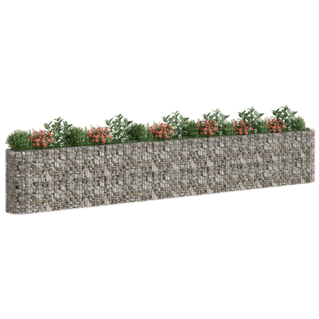 vidaXL Gabion plantenbak verhoogd 610x50x100 cm gegalvaniseerd ijzer afbeelding