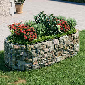 Gabionový vyvýšený záhon pozinkované železo 200 x 100 x 50 cm - obrázek 1