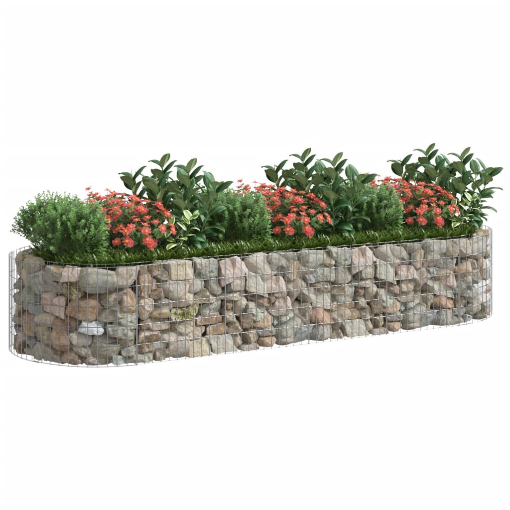 vidaXL Gabion plantenbak verhoogd 300x100x50 cm gegalvaniseerd ijzer afbeelding