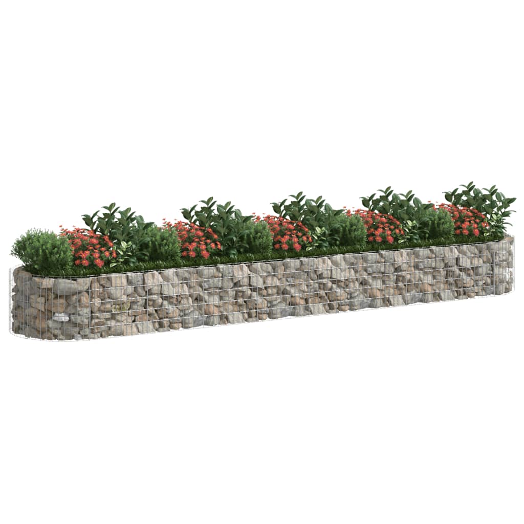 vidaXL Gabion plantenbak verhoogd 500x100x50 cm gegalvaniseerd ijzer afbeelding