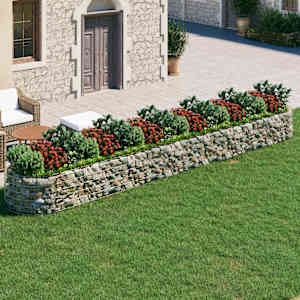 Visoka greda gabion pocinkano železo 600x100x50 cm