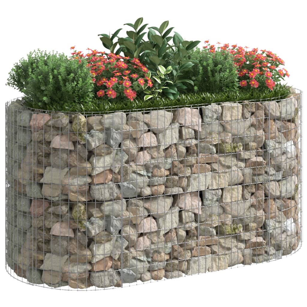 vidaXL Gabion plantenbak verhoogd 200x100x100 cm gegalvaniseerd ijzer afbeelding