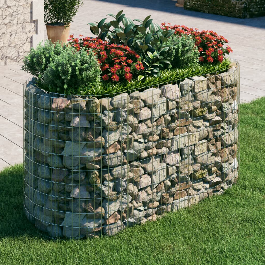 vidaXL Strat înălțat gabion, 200x100x100 cm, fier galvanizat