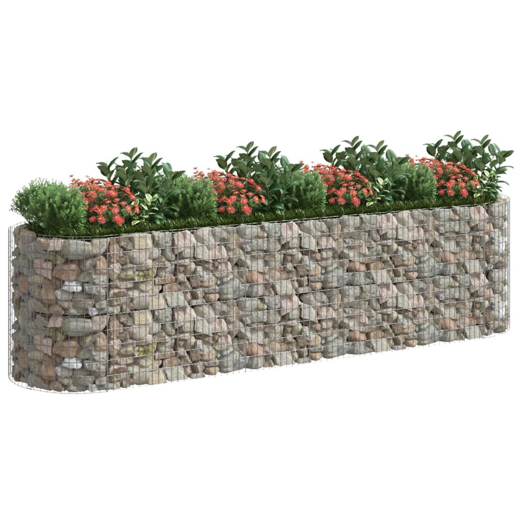 vidaXL Gabion plantenbak verhoogd 400x100x100 cm gegalvaniseerd ijzer afbeelding