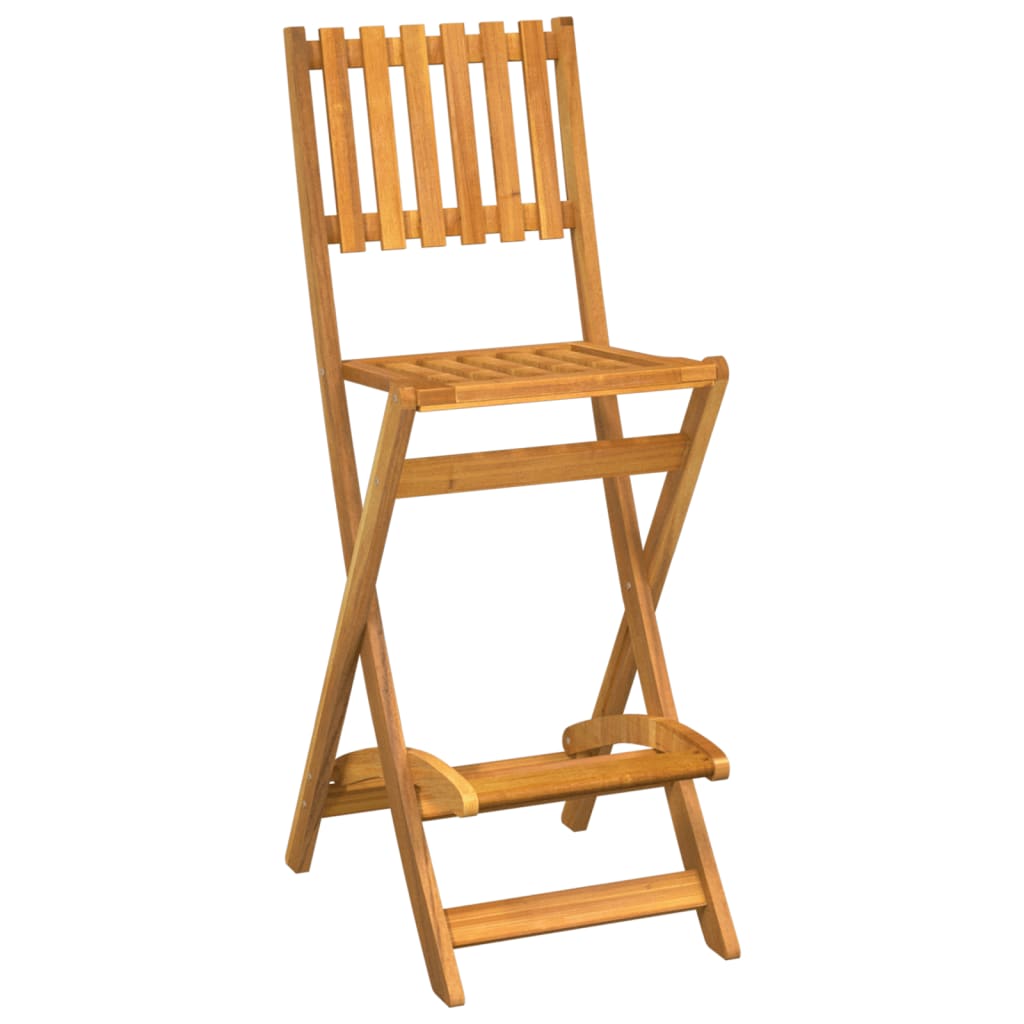 vidaXL Scaune de bar pliabile de exterior, 2 buc., lemn masiv acacia