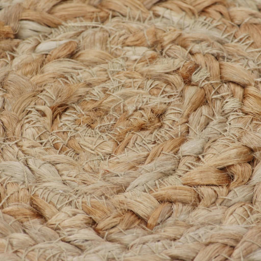 Teppich Flechtmuster Handgefertigt Jute Rund Wohnzimmerteppich Deko vidaXL - Bild 14 von 27