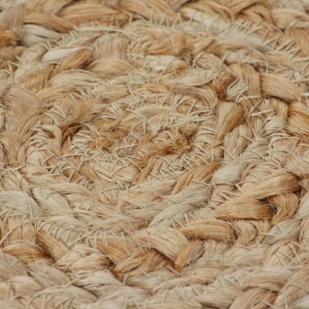 Teppich Flechtmuster Handgefertigt Jute Rund Wohnzimmerteppich Deko vidaXL - Bild 19 von 27