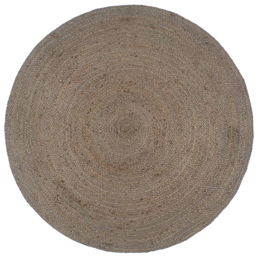 Ručně vyrobený koberec juta kulatý 210 cm šedý