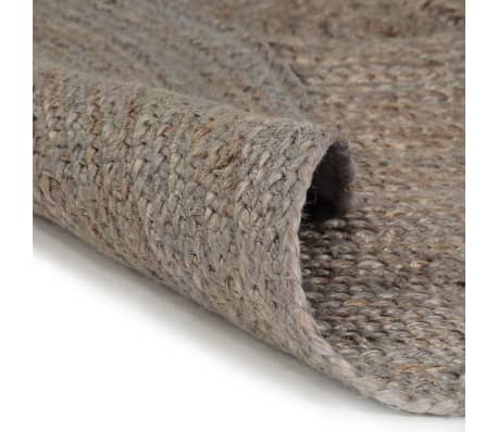 vidaXL Tapis fait &agrave; la main Jute Rond 210 cm Gris