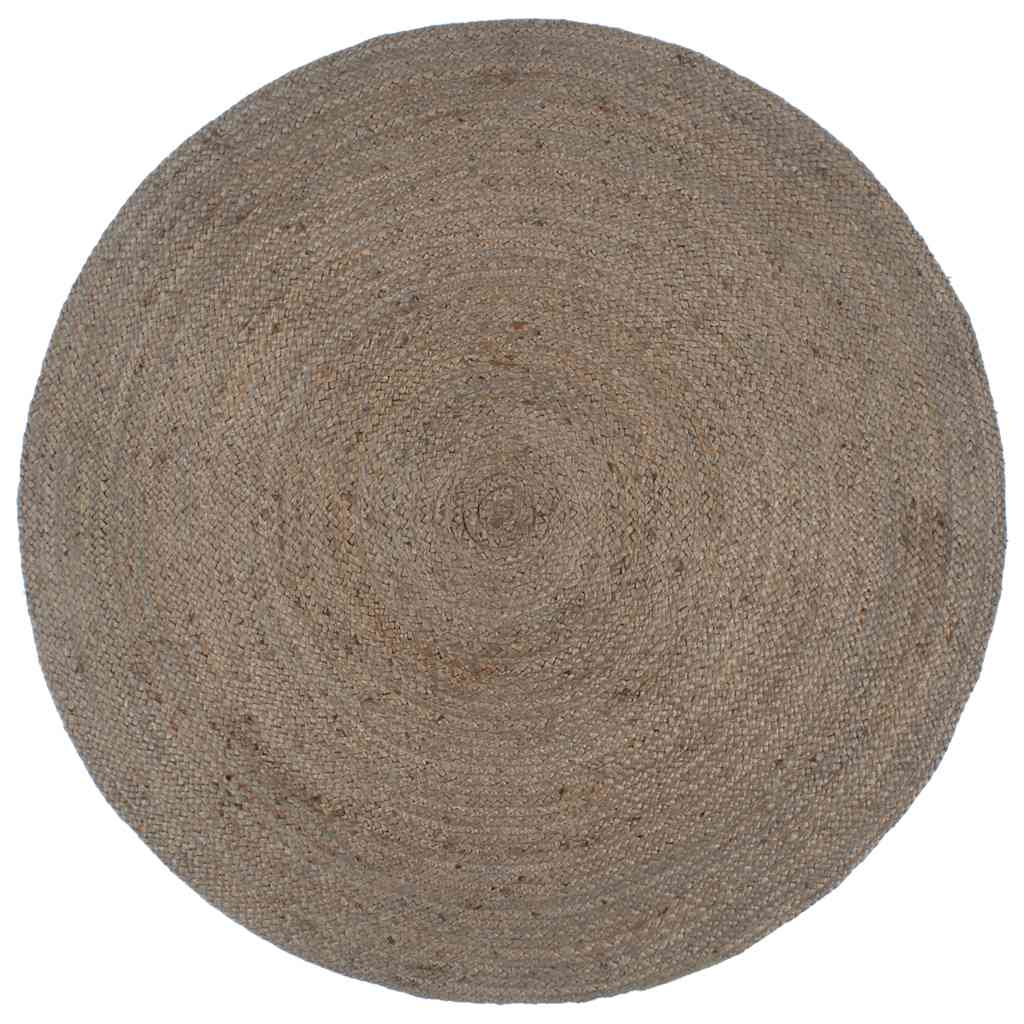 Tapis fait à la main Jute Rond 240 cm Gris
