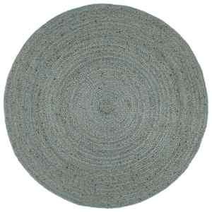 Preproga iz jute okrogla ročno delo 240 cm olivno zelena