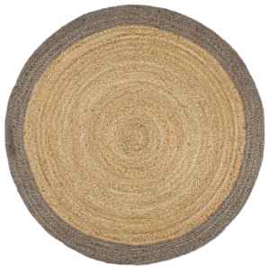 Preproga iz jute s sivim robom ročno delo 180 cm