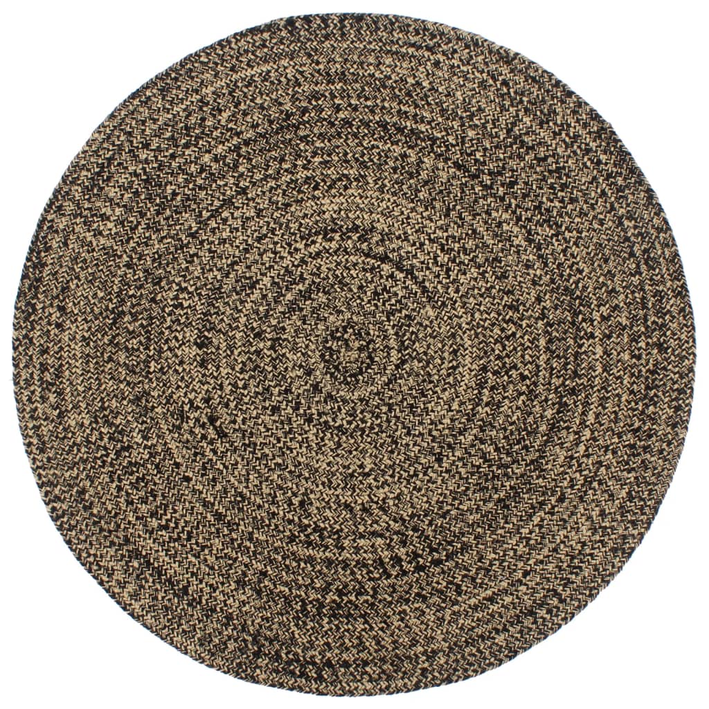 vidaXL Tapis fait à la main Jute Noir et marron 180 cm