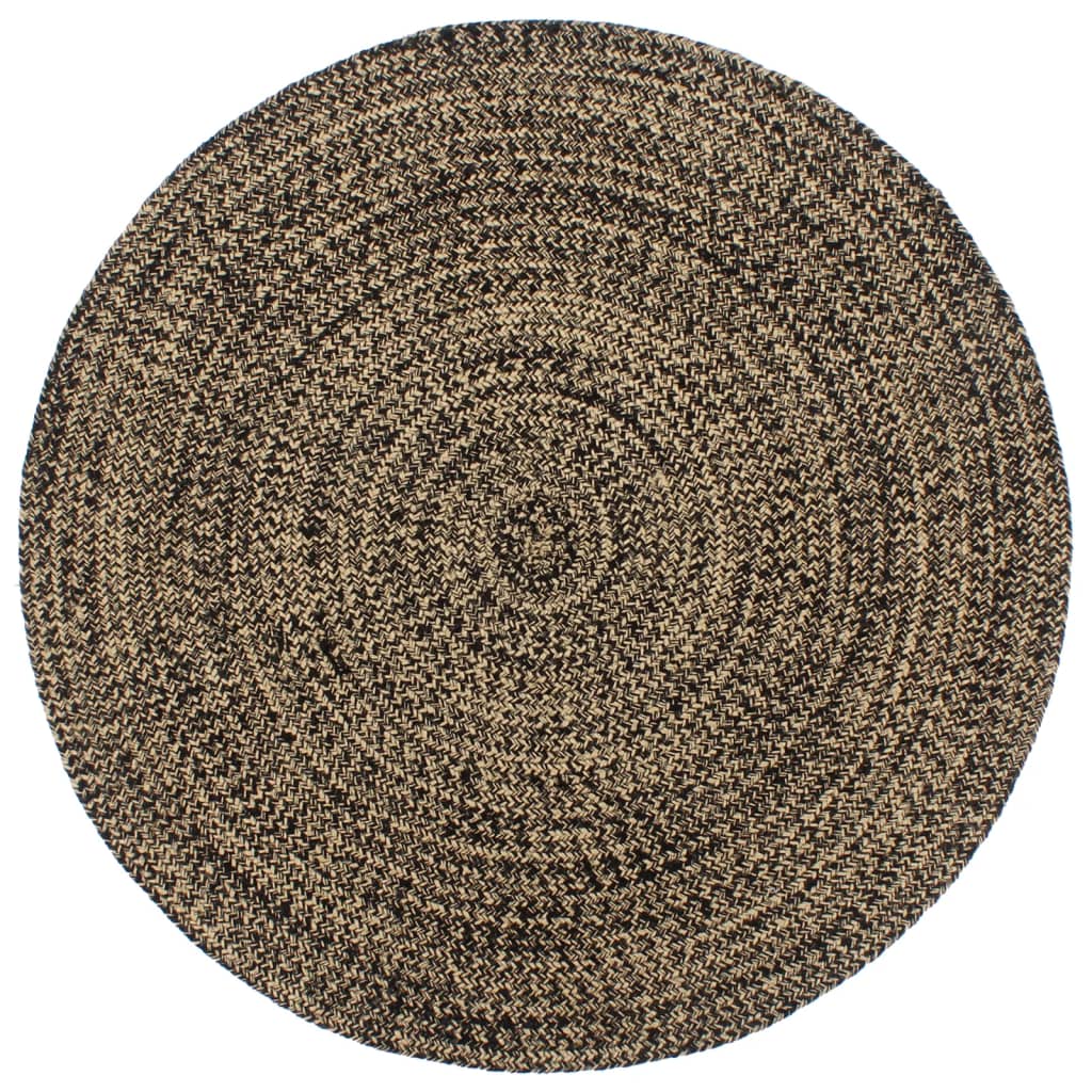 vidaXL håndlavet gulvtæppe 180 cm jute sort og brun