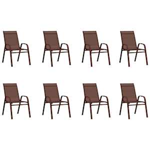 vidaXL Ensemble &agrave; manger de jardin 9 pcs Marron et noir