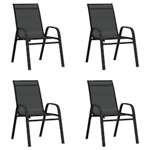5dílný zahradní jídelní set černý - obrázek 3