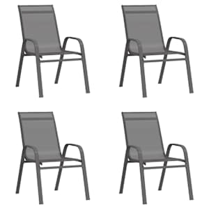 5dílný zahradní jídelní set šedočerný - obrázek 3