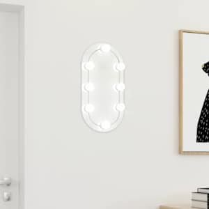 Zrcadlo s LED světly 40 x 20 cm sklo oválné - obrázek 1