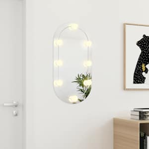 Zrcadlo s LED světly 80 x 40 cm sklo oválné - obrázek 3