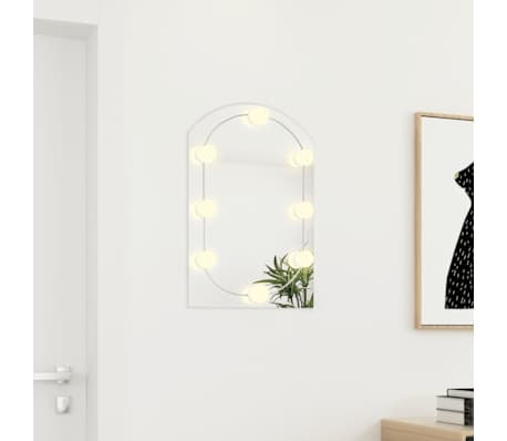 vidaXL Καθρέφτης με Φώτα LED 60x40 εκ. Γυαλί Οβάλ