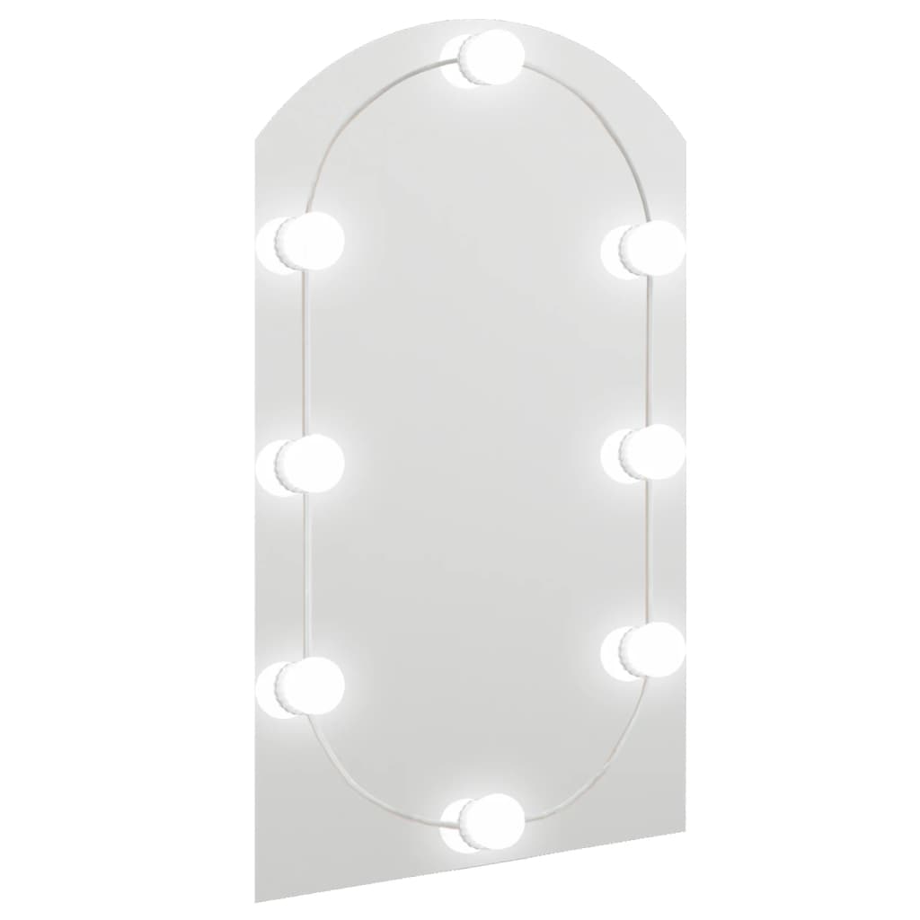 Oglindă cu lumini LED, arcadă, 70×40 cm, sticlă