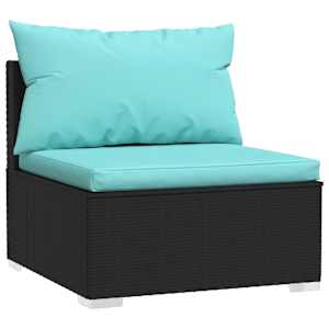 vidaXL Garden Lounge Set Black, Aqua