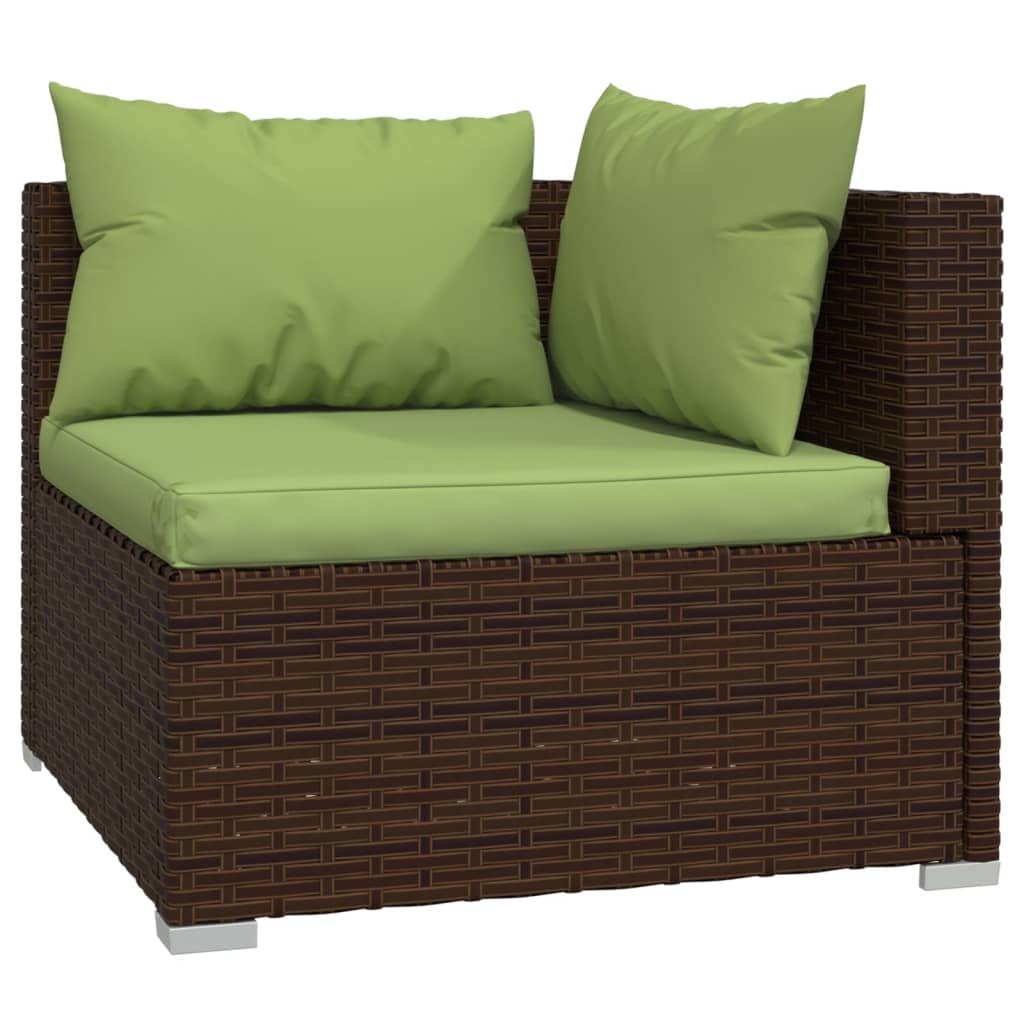 

vidaXL 8-delige Loungeset met kussens poly rattan bruin