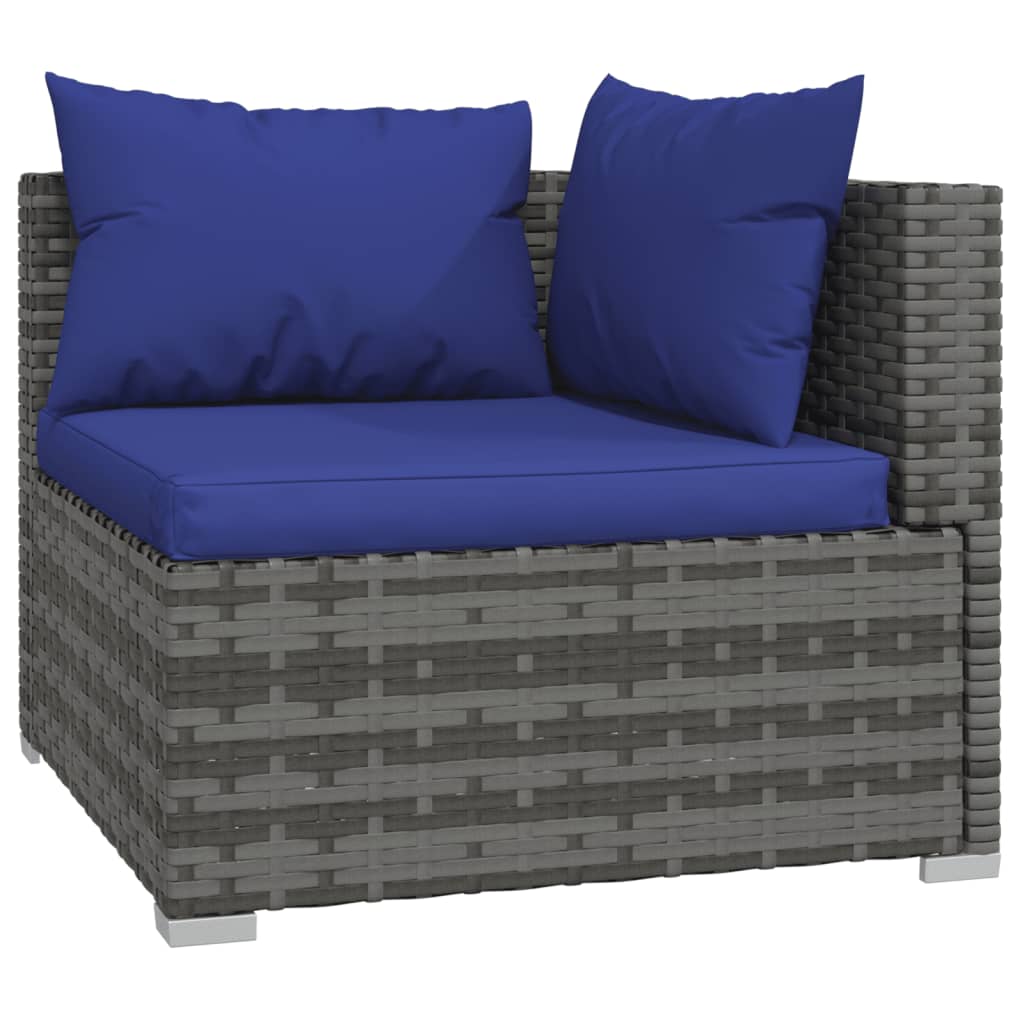 

vidaXL 12-delige Loungeset met kussens poly rattan grijs