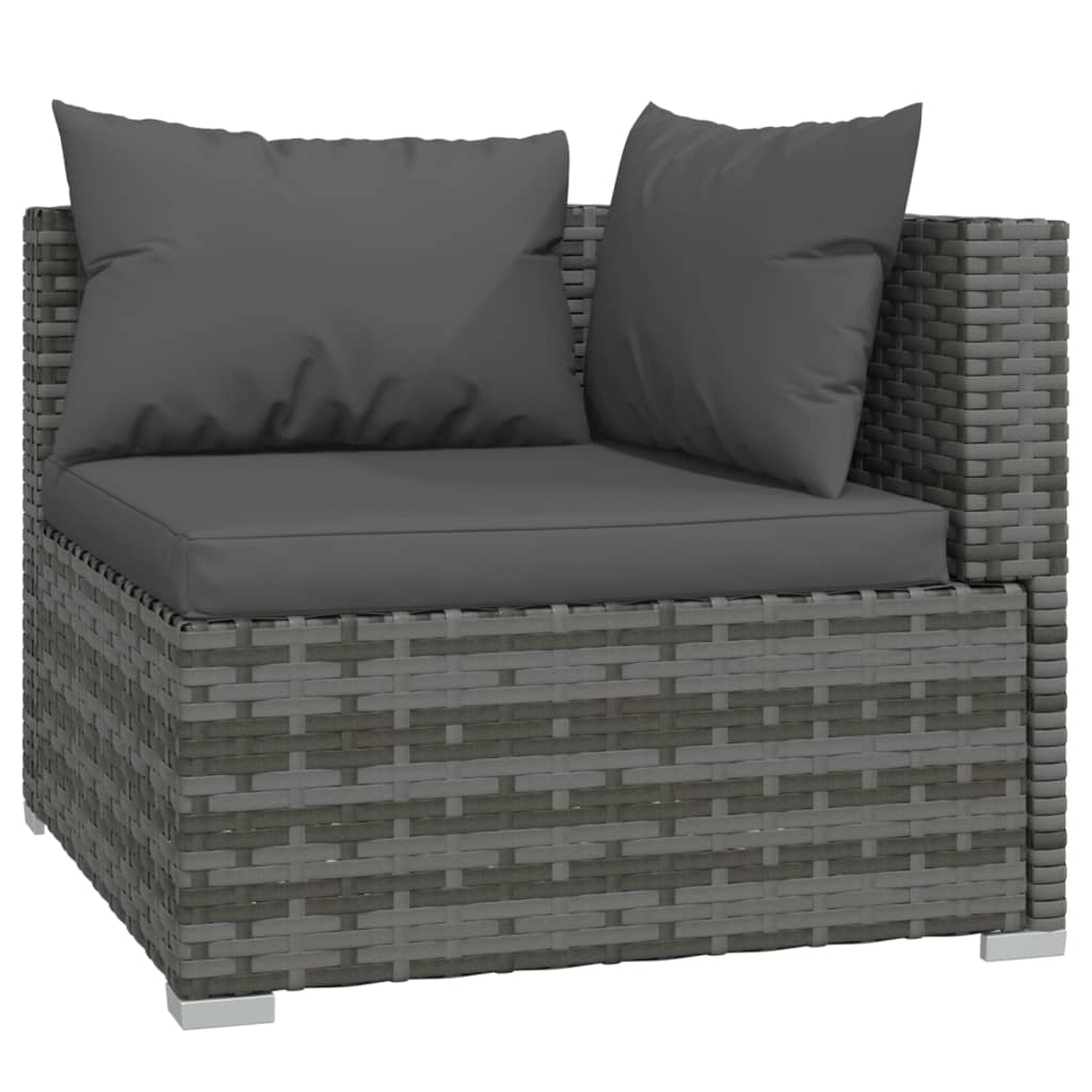 

vidaXL 6-delige Loungeset met kussens poly rattan grijs