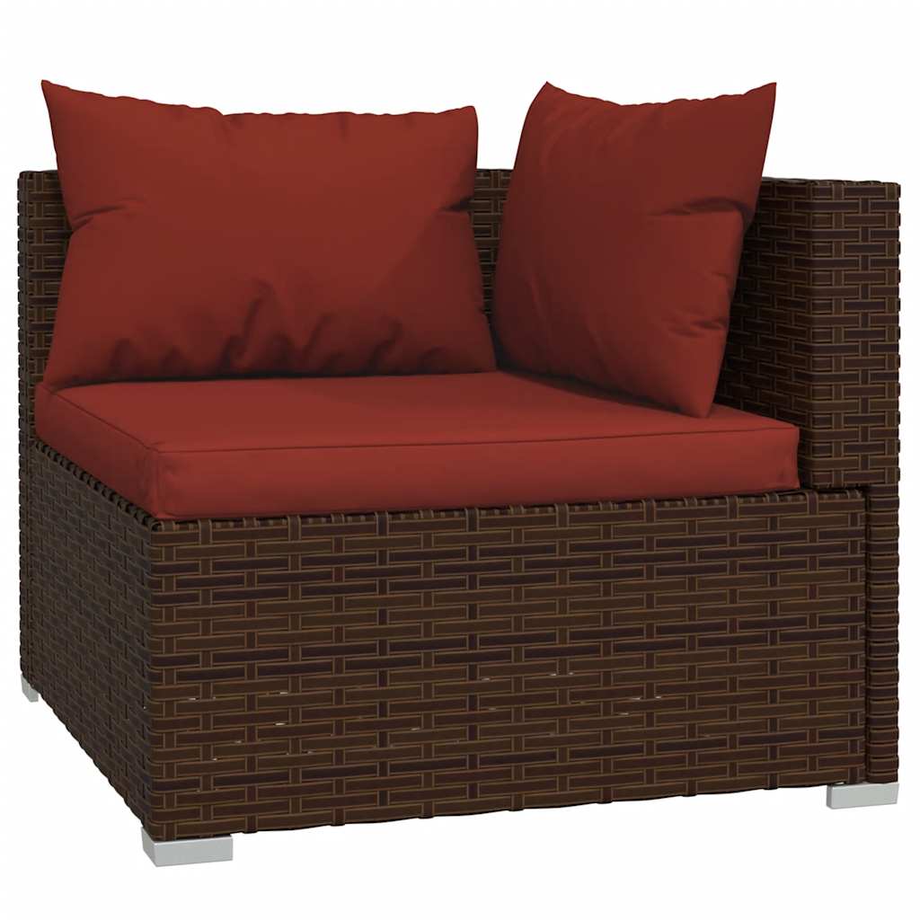 Thumbnail - vidaXL 5-tlg. Garten-Lounge-Set mit Kissen Poly Rattan Braun