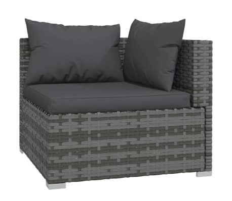 vidaXL 7-delige Loungeset met kussens poly rattan grijs