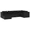 vidaXL 6-osaline aiam&ouml;&ouml;blikomplekt patjadega, pol&uuml;rotang, must