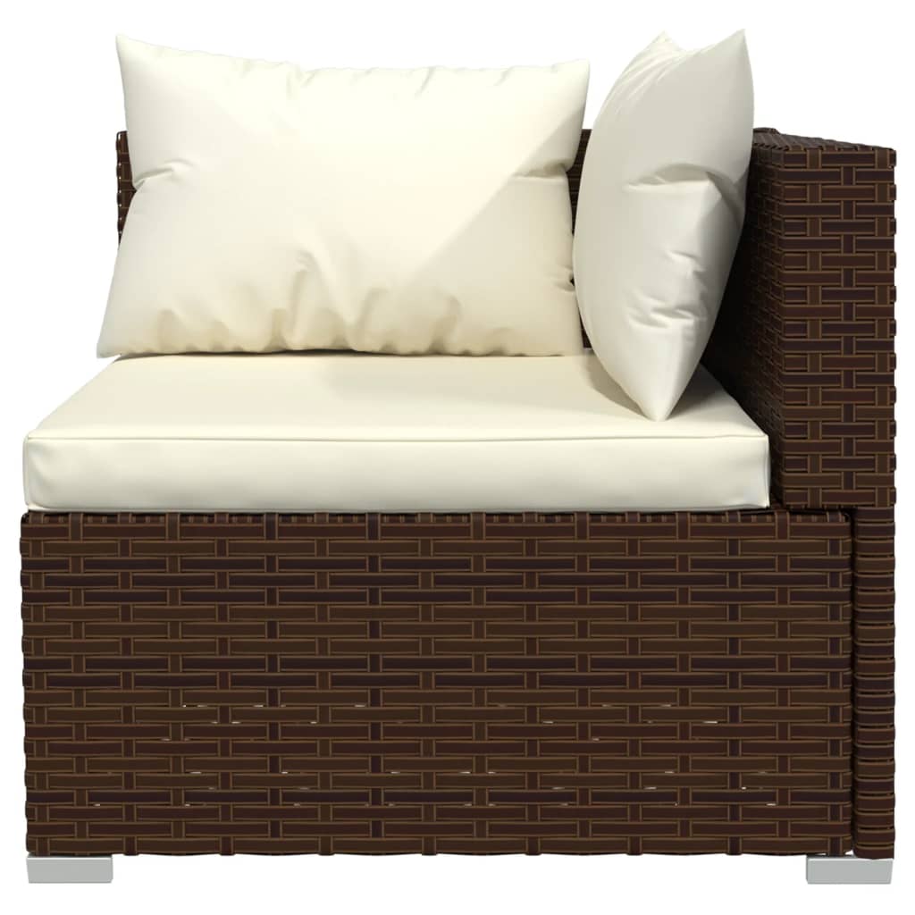 

vidaXL 7-delige Loungeset met kussens poly rattan bruin