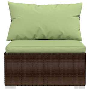 7dílná zahradní sedací souprava s poduškami polyratan hnědá - obrázek 5