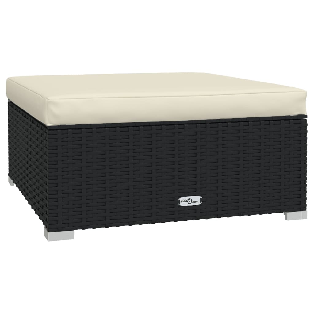 

vidaXL 9-delige Loungeset met kussens poly rattan zwart