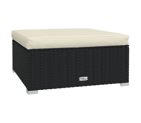 vidaXL Salon de jardin 9 pcs avec coussins R&eacute;sine tress&eacute;e Noir