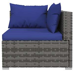 vidaXL 10-tlg. Garten-Lounge-Set mit Kissen Poly Rattan Grau