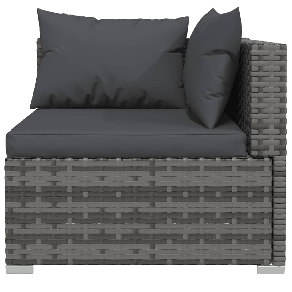 

vidaXL 11-delige Loungeset met kussens poly rattan grijs