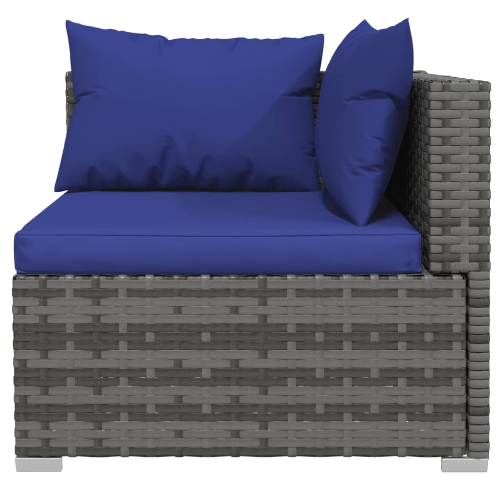 

vidaXL 11-delige Loungeset met kussens poly rattan grijs