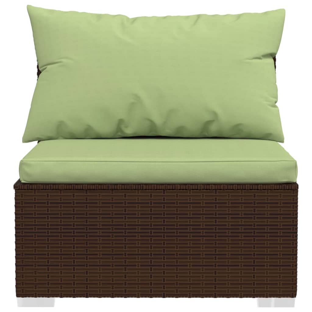 vidaXL 6-delige Loungeset met kussens poly rattan bruin afbeelding